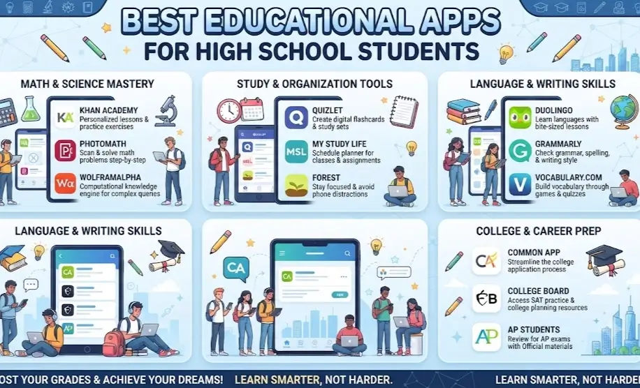 "Best Educational Apps For High School Students Complete Guide in Hindi”